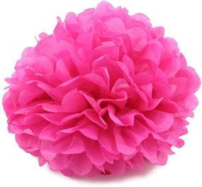 img 3 attached to 🌸 Tissue Hanging Paper Pom-poms Flower Ball: Fuchsia, Pink, and White Wedding Party Outdoor Decoration Kit