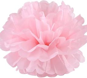 img 2 attached to 🌸 Tissue Hanging Paper Pom-poms Flower Ball: Fuchsia, Pink, and White Wedding Party Outdoor Decoration Kit