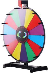 img 2 attached to 🎡 Exciting WinSpin 18-inch Round Tabletop Color Prize Wheel - Play the 14 Clicker Slots & Customize Fortune Design - Perfect for Carnival Spin Games