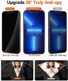 img 1 attached to 📱 Ferilinso Защитная пленка для экрана iPhone 13 Pro Max Privacy Screen Protector 2 Pack - 9H Anti Spy закаленное стекло + защитник камеры 2 Pack - дружелюбный к чехлу - без пузырей - 6,7 дюйма 5G - Легкая установка
