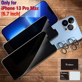 img 2 attached to 📱 Ferilinso Защитная пленка для экрана iPhone 13 Pro Max Privacy Screen Protector 2 Pack - 9H Anti Spy закаленное стекло + защитник камеры 2 Pack - дружелюбный к чехлу - без пузырей - 6,7 дюйма 5G - Легкая установка