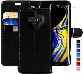 img 4 attached to High-Quality Galaxy Note 9 Wallet Case, 6.4 inch, with Included Screen Protector - MONASAY Flip Folio Leather Cell Phone Cover and Credit Card Holder for Samsung Galaxy Note 9