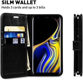 img 2 attached to High-Quality Galaxy Note 9 Wallet Case, 6.4 inch, with Included Screen Protector - MONASAY Flip Folio Leather Cell Phone Cover and Credit Card Holder for Samsung Galaxy Note 9