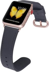 img 2 attached to 🔗 JSGJMY Натуральный кожаный ремешок для Apple Watch 38 мм 40 мм 42 мм 44 мм - Совместим с iWatch SE Series 6 5 4 3 2 1 - Женский и мужской ремешок