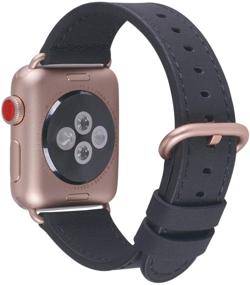 img 4 attached to 🔗 JSGJMY Натуральный кожаный ремешок для Apple Watch 38 мм 40 мм 42 мм 44 мм - Совместим с iWatch SE Series 6 5 4 3 2 1 - Женский и мужской ремешок