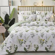 fadfay daisy floral comforter set, queen size cotton lightweight summer quilt printed bedding microfiber filled soft daisy botanical green leaves reversible bedding 3 pcs logo