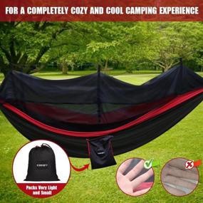 img 2 attached to 🏕️ Kinfayv Camping Hammock with Net and Rain Fly - Ultimate Portable Double Hammock with Bug Net and Tent Tarp: Heavy Duty Tree Strap and Comfortable Hammock Tent for Travel, Camping, Backpacking, Hiking, and Outdoor Activities