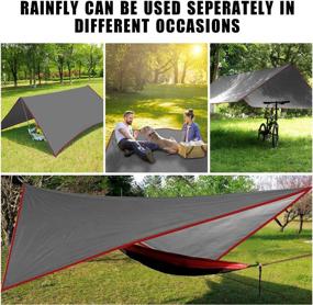 img 1 attached to 🏕️ Kinfayv Camping Hammock with Net and Rain Fly - Ultimate Portable Double Hammock with Bug Net and Tent Tarp: Heavy Duty Tree Strap and Comfortable Hammock Tent for Travel, Camping, Backpacking, Hiking, and Outdoor Activities