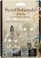 🕯️ 25 watt wax warmer bulbs - replacement candelabra bulb e12 base, 25w light, plug-in full size electric wax melter candle | certified style g50 120 volt (2 bulb pack) by scentsationals логотип