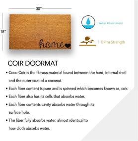 img 3 attached to 🚪 Coco Coir Door Mat | Heavy Duty Backing, Home Doormat, 17”x30” Size | Easy to Clean and Durable Entry Mat | Vibrant Color & Sizing for Indoor/Outdoor Use | Stylish Home Decor