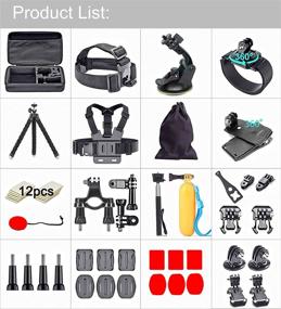 img 3 attached to 📸 Camera Accessory Kit for GoPro Hero9/Hero8/Hero7, GoPro Max, GoPro Fusion, Insta360, DJI Osmo Action, AKASO, APEMAN, Campark, SJCAM - Black