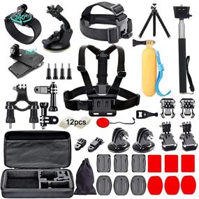 img 4 attached to 📸 Camera Accessory Kit for GoPro Hero9/Hero8/Hero7, GoPro Max, GoPro Fusion, Insta360, DJI Osmo Action, AKASO, APEMAN, Campark, SJCAM - Black