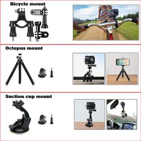 img 2 attached to 📸 Camera Accessory Kit for GoPro Hero9/Hero8/Hero7, GoPro Max, GoPro Fusion, Insta360, DJI Osmo Action, AKASO, APEMAN, Campark, SJCAM - Black