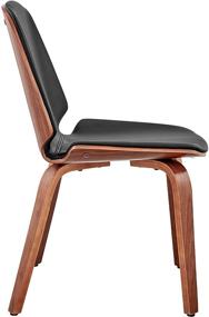 img 1 attached to 🪑 Black Faux Leather Wood Dining Room Accent Chair by Armen Living: Brinley Collection, Walnut Finish