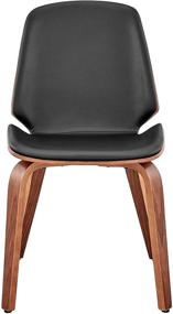 img 2 attached to 🪑 Black Faux Leather Wood Dining Room Accent Chair by Armen Living: Brinley Collection, Walnut Finish