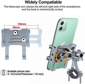 img 1 attached to 🚲 Универсальный держатель для телефона на велосипед из алюминиевого сплава FETESNICE с поворотом на 360° для iPhone Samsung (ширина телефона 2,36-4,33"), совместим с велосипедом, мотоциклом, скутером, электрическим автомобилем, детской коляской.