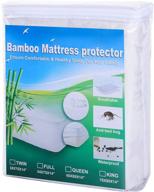🛌 waterproof king size mattress protector - bamboo noiseless mattress cover king size, premium soft mattress protector for adults, kids, pets - fits up to 18” deep logo