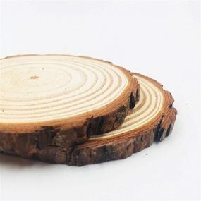 img 3 attached to 🪵 10-Pack of Natural Wood Slices 4"-4.7" - Unfinished Wooden Circles for Crafts, Coasters, Christmas Ornaments, and DIY Projects