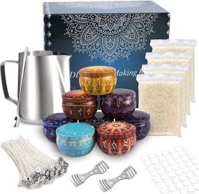 img 4 attached to 🕯️ TEPENAR Beeswax Candle Making Kit - Complete Supplies Set with Heat-Proof Container, 8 Candle Jars, Clips, Spoon, Stickers, Wicks, and Beeswax