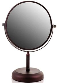 img 4 attached to 🔍 Ovente 7'' Tabletop Vanity Makeup Mirror, Spinning Double Sided Round Magnifier in Antique Bronze – Ideal for Dressers, Vanity, Office & Bathroom – 1X & 5X Magnification.