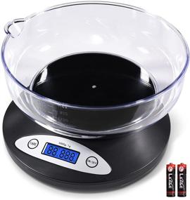 img 4 attached to 🍽️ THINKSCALE Digital Kitchen Scale with Bowl - Accurate 5000g/11lb x 0.1oz, Perfect for Cooking, Baking, and Weight Loss - Back-lit LCD Display, Tare Feature and 2 Modes