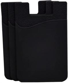 img 4 attached to Convenient Stick-on Wallet: Phone Card Holder for iPhone, Samsung, LG, BLU, Piexl, Moto (Black 3 pack)