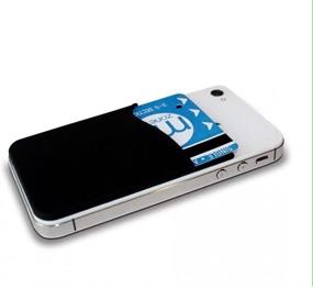 img 3 attached to Convenient Stick-on Wallet: Phone Card Holder for iPhone, Samsung, LG, BLU, Piexl, Moto (Black 3 pack)