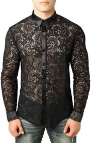 img 4 attached to ZEROYAA Floral Shirts: Elevate Your Style with the Through 02 White Men's Clothing Collection