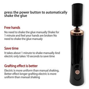 img 1 attached to 💅 Electric Nail Lacquer Shaker & Eyelash Glue Mixer, Handsfree Time Saving Tool for Eyelash Extensions with 2 Connectors and 8 Caliber Sizes, Evenly Mixing Liquid (Black)