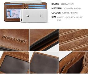 img 1 attached to BOSTANTEN Genuine Leather Wallets Blocking Men's Accessories for Wallets, Card Cases & Money Organizers