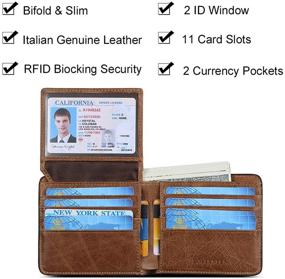 img 2 attached to BOSTANTEN Genuine Leather Wallets Blocking Men's Accessories for Wallets, Card Cases & Money Organizers