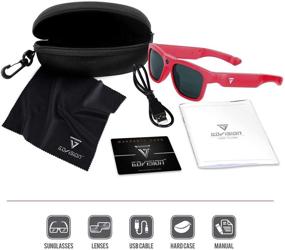 img 1 attached to GoVision Royale Camcorder Sunglasses: Ultra HD, Water Resistant Eyeglasses with Wide Angle View – 8MP, Lightweight Frame, Red