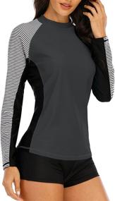 img 1 attached to 👙 Halcurt Women's Swimwear: Sleeve Swim Suit, Swimsuits & Cover Ups for Women's Clothing
