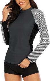 img 2 attached to 👙 Halcurt Women's Swimwear: Sleeve Swim Suit, Swimsuits & Cover Ups for Women's Clothing