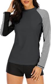img 4 attached to 👙 Halcurt Women's Swimwear: Sleeve Swim Suit, Swimsuits & Cover Ups for Women's Clothing