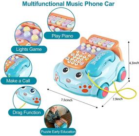 img 3 attached to 📱 Детский игровой телефон с музыкой и светом пианино в картинах - интерактивный притворяющийся телефон для детей, детский телефон со светом - играющая игрушка для раннего образования - подарок для игр в родитель-ребенок - синий.