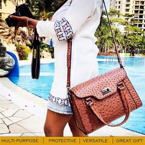 img 2 attached to 📷 Stylish Camera Bags for Women: Versatile Leather Top-Handle Handbags and Purses with Removable Padded Case