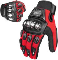 🧤 tcbunny pro-biker motorbike carbon fiber racing gloves - red, size large - powersports logo