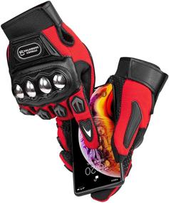 img 2 attached to 🧤 Tcbunny Pro-biker Motorbike Carbon Fiber Racing Gloves - Red, Size Large - Powersports