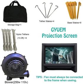 img 3 attached to 🎬 GYUEM 18ft Inflatable Outdoor Projector Movie Screen - Complete Package with Rope, Blower, and Tent Stakes - Portable and Perfect for Outdoor/Indoor Parties, Backyard, Pool, and Movie Watching