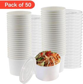 img 3 attached to 🍲 Smygoods 8oz Paper Soup Containers with Lids, Pack of 50 - Disposable Soup Bowls for Hot and Cold Food