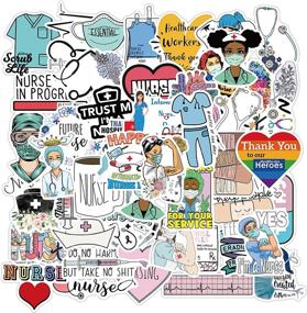 img 4 attached to 🩺 Nurse Angell Stickers (50pcs) - Adhesive Vinyl Waterproof Stickers for Laptop, Skateboard, Water Bottles, Computer & Phone - Celebrate Hospital Heroes