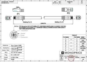 img 2 attached to ✨ Монопрайс 111217 Flexboot кабель Cat6 Ethernet Patch - 0.5 фута серый - RJ45, 550 МГц, UTP, многожильный, медный провод