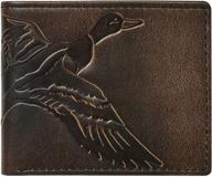 🦆 hand burnished finish duck co men's bifold wallet logo