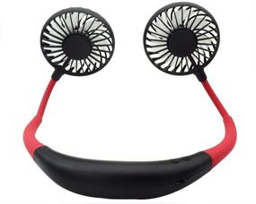 img 4 attached to 🔴 TACY Hands-Free Hanging Neck Fan - Personal Fans, Wireless USB Rechargeable Necklace Style Fans, Portable Fan for Summer Camp (Red)