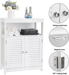 img 1 attached to 🚪 Organize Your Bathroom with VASAGLE Double Shutter Door Floor Cabinet - White