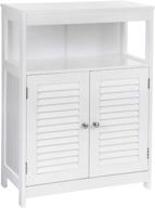 🚪 organize your bathroom with vasagle double shutter door floor cabinet - white logo
