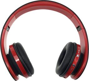 img 1 attached to 🎧 Yusonic Foldable Bluetooth Headphones - Wireless Stereo Headset with Built-in Mic for Kids and Adults - Compatible with Cell Phones, TV, PC, Gaming Laptop, and Airplane - Black+Red