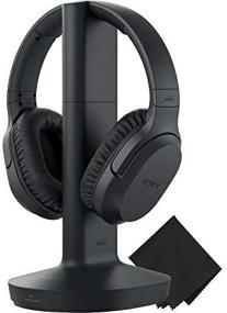 img 1 attached to Sony Wireless RF Home Theater TV Headphones with Transmitter - Extended 150-ft Wireless Range, Enjoy Up to 20 Hours of Play Time (Black) + Zonoz Microfiber Cleaning Cloth Bundle