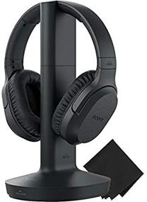 img 2 attached to Sony Wireless RF Home Theater TV Headphones with Transmitter - Extended 150-ft Wireless Range, Enjoy Up to 20 Hours of Play Time (Black) + Zonoz Microfiber Cleaning Cloth Bundle
